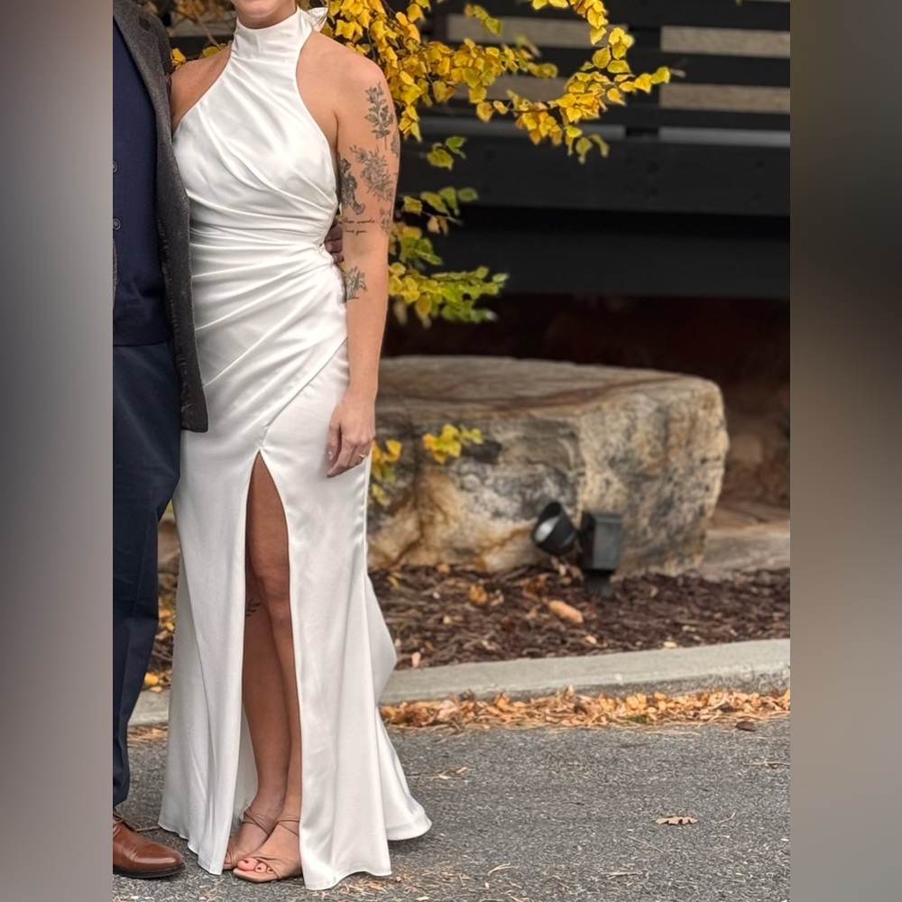 White Halter Wedding Gown (Altered)